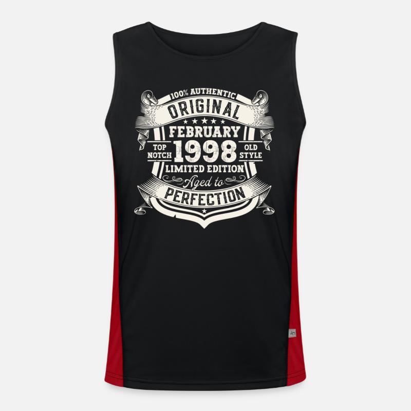 February born 1998 25th birthday gift man Men's Functional Contrast Tank Top 