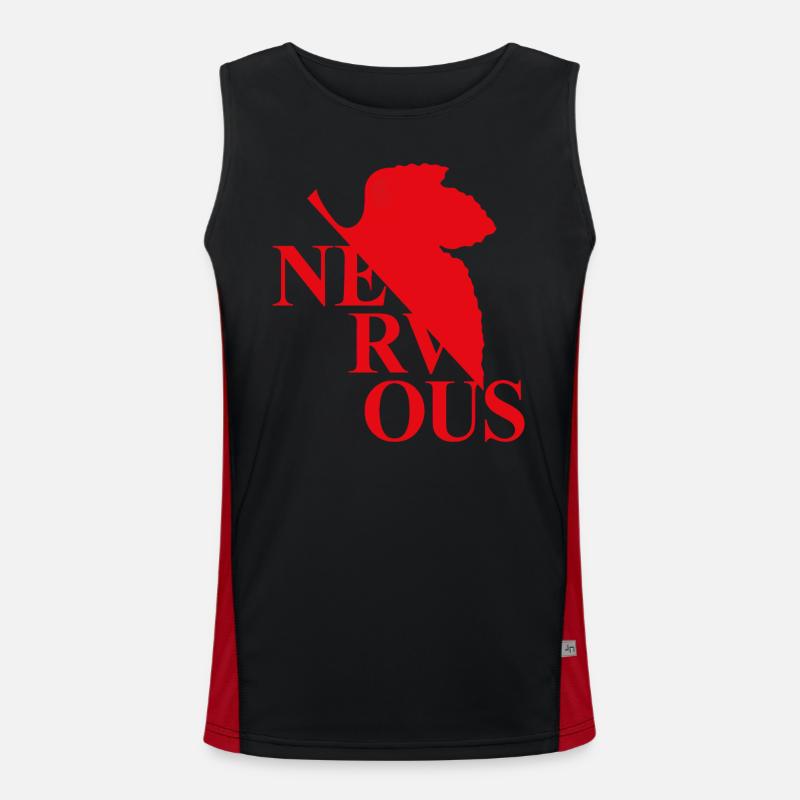 EVA NERVous Logo Parody Men's Functional Contrast Tank Top 