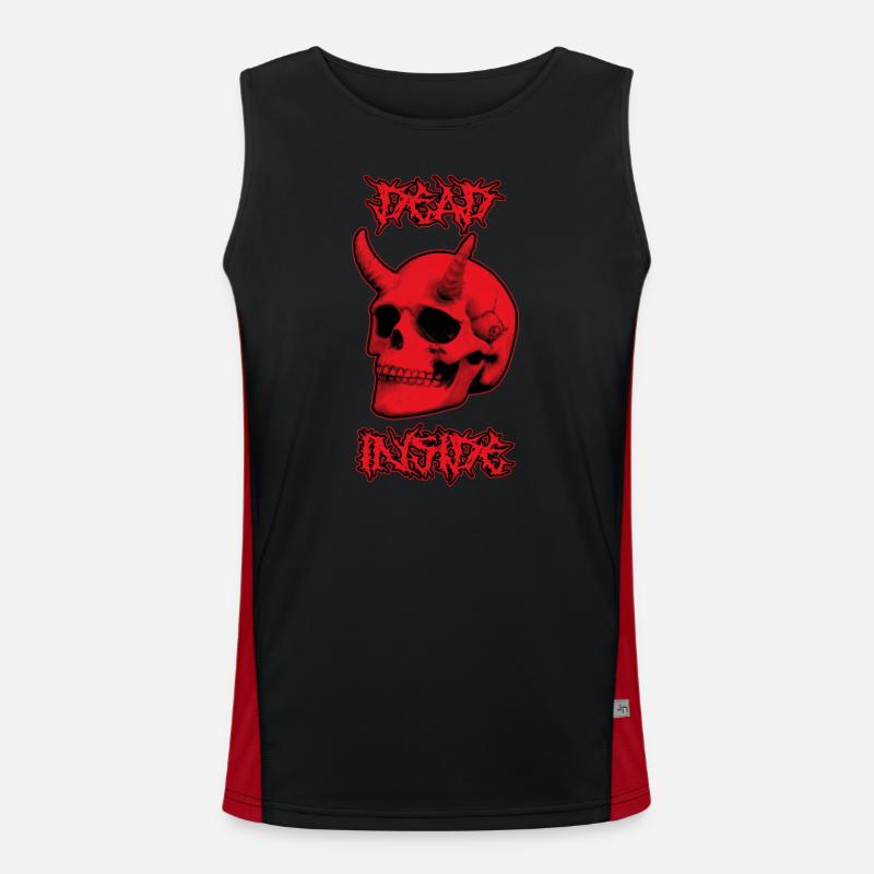Devil Skull Dead Inside - Men's Functional Contrast Tank Top  - black/red