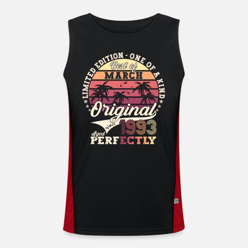 March Born 1993 30th birthday Mann Original 93 Men's Functional Contrast Tank Top 