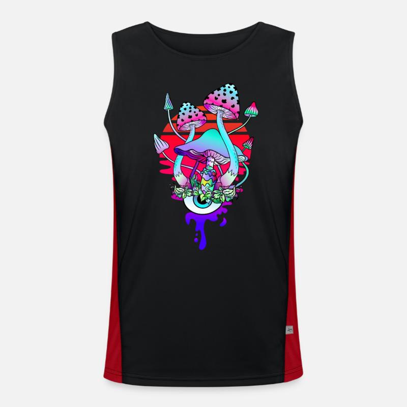 Magic Mushrooms Psychedelic Mushrooms Eye Men's Functional Contrast Tank Top 