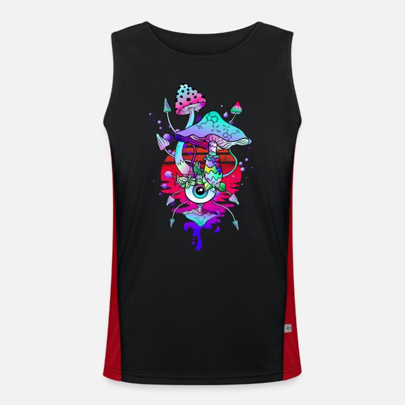 Magic Mushrooms Psychedelic Mushroom Eyes Art Men's Functional Contrast Tank Top 