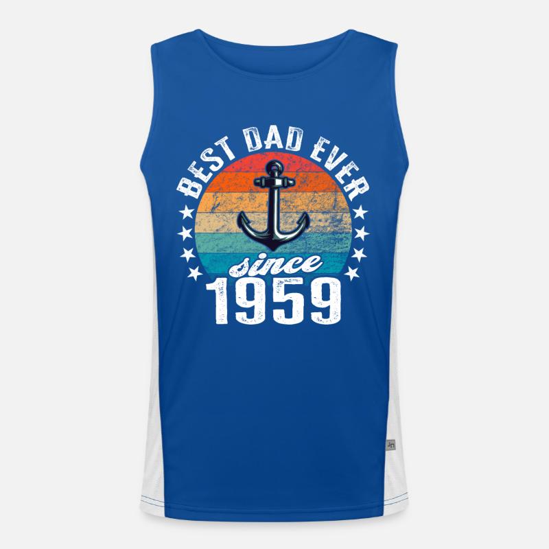 Bester Papa der Welt seit 1959 Anker Funktionelles Kontrast-Tank Top für Männer 