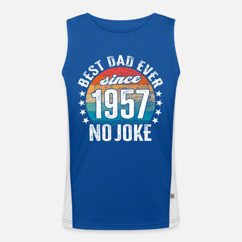 Bester Papa der Welt seit 1957 No Joke Funktionelles Kontrast-Tank Top für Männer 