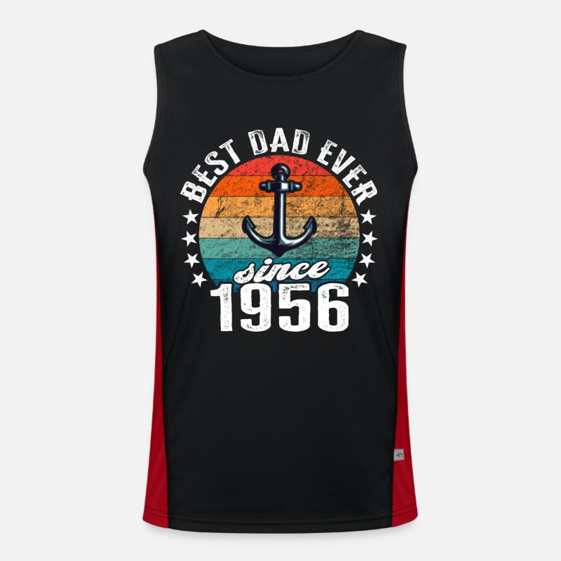 Bester Papa der Welt seit 1956 Anker Funktionelles Kontrast-Tank Top für Männer 