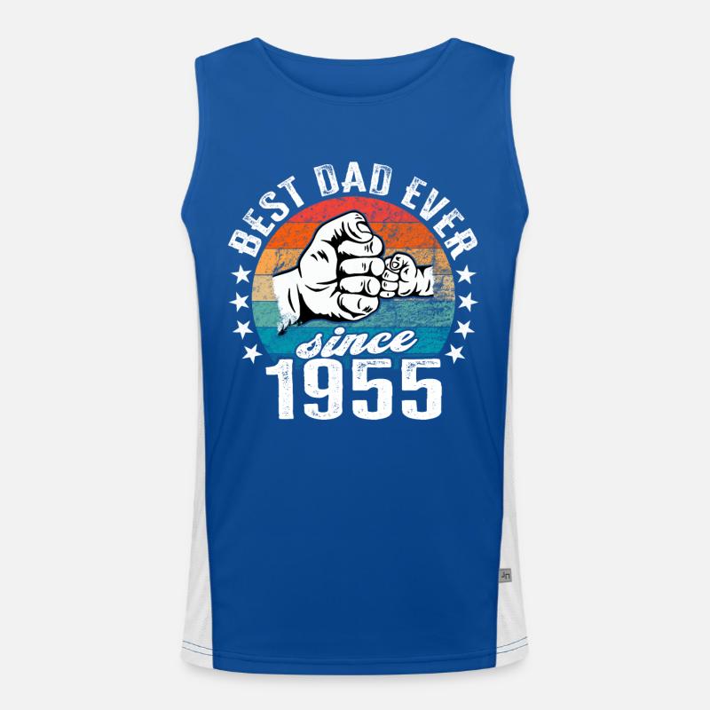 Bester Papa der Welt seit 1955 Vatertag Funktionelles Kontrast-Tank Top für Männer 