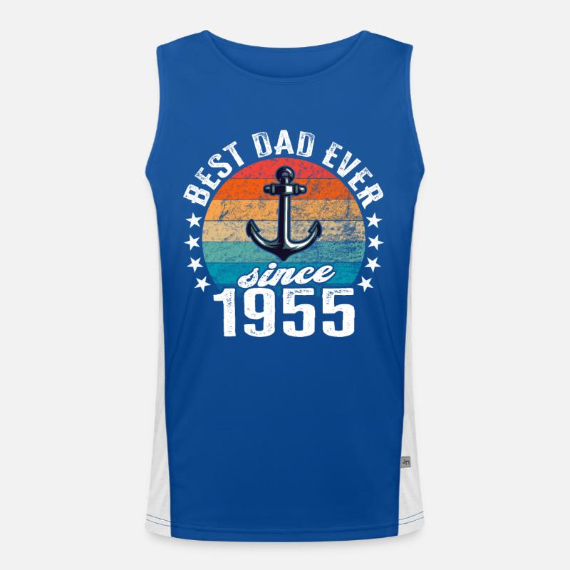 Bester Papa der Welt seit 1955 Anker Funktionelles Kontrast-Tank Top für Männer 