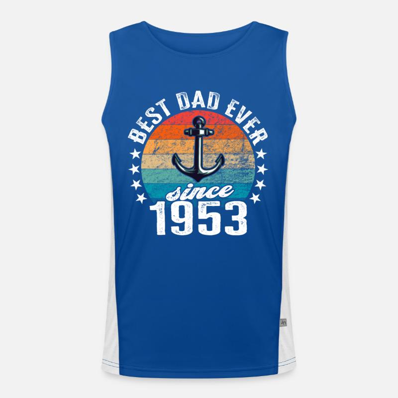 Bester Papa der Welt seit 1953 Anker Funktionelles Kontrast-Tank Top für Männer 