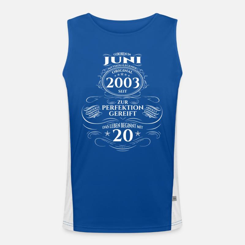20. Geburtstag Mann Mythos Juni Jahrgang 2003 Funktionelles Kontrast-Tank Top für Männer 