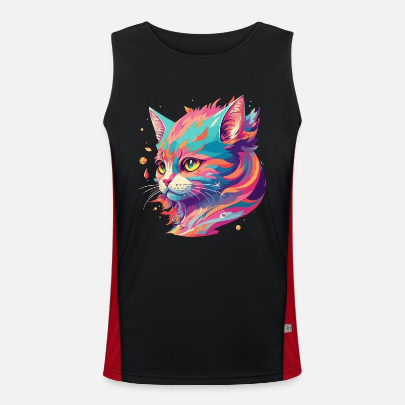 Cartoon Cat Cadeau mignon avec l’amour de chat Débardeur respirant contrasté Homme 