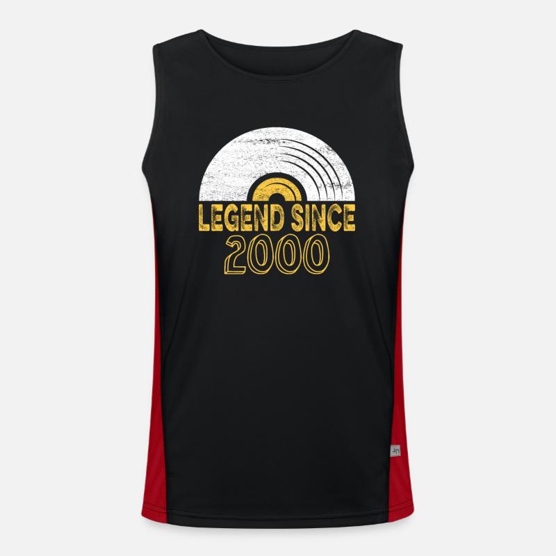 2000 Geburtstag Vinyl Legend since Funktionelles Kontrast-Tank Top für Männer 