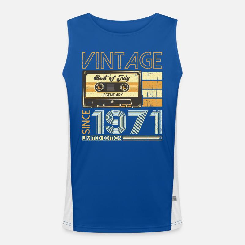 52. Geburtstag Mann Original Juli Jahrgang 1971 Funktionelles Kontrast-Tank Top für Männer 