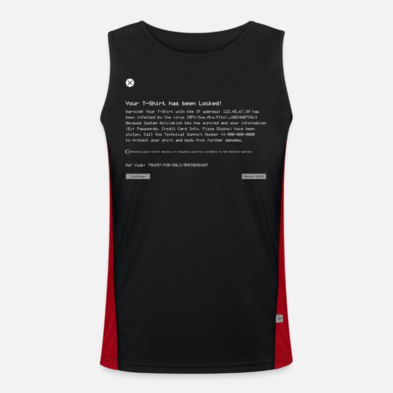 Funny Virus Error Computer Men's Functional Contrast Tank Top 