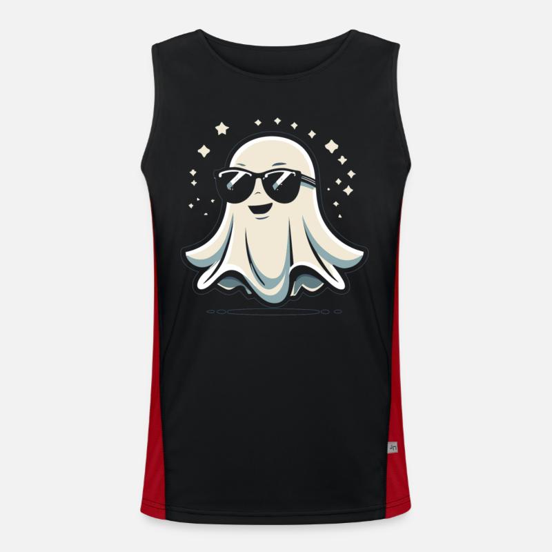 Gespenst mit Sonnenbrille Funktionelles Kontrast-Tank Top für Männer 