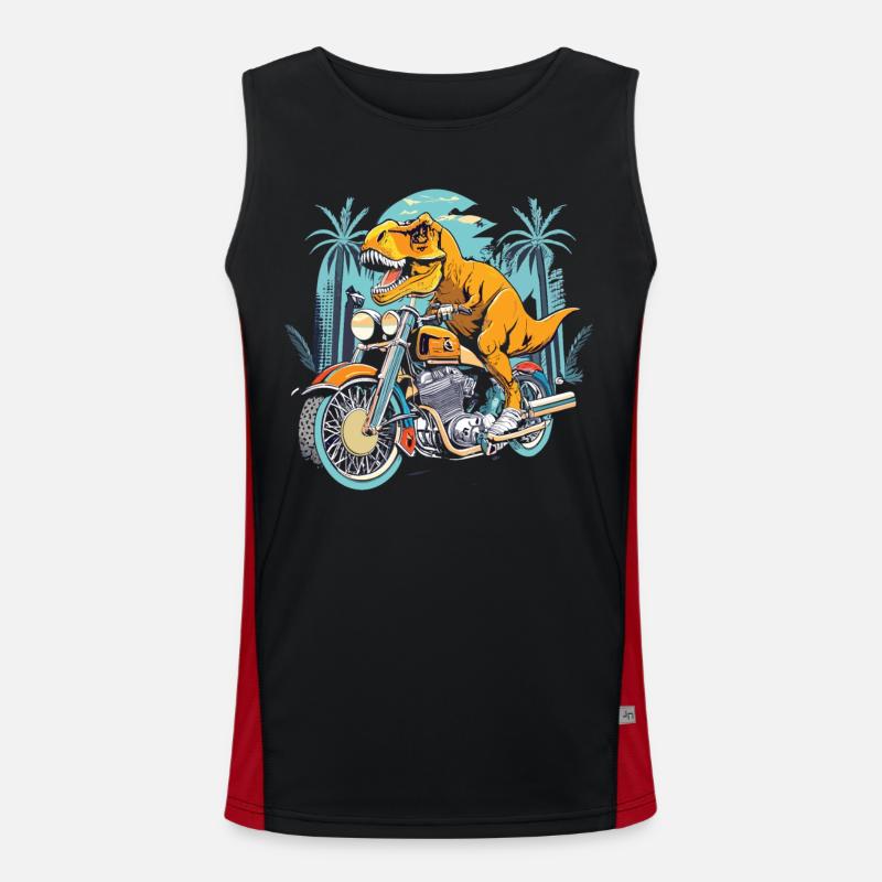 TRex Biker - Eine urzeitliche Fahrt Funktionelles Kontrast-Tank Top für Männer 