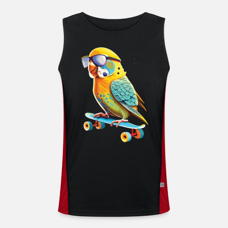 Budgie Skateboard Master Men's Functional Contrast Tank Top 