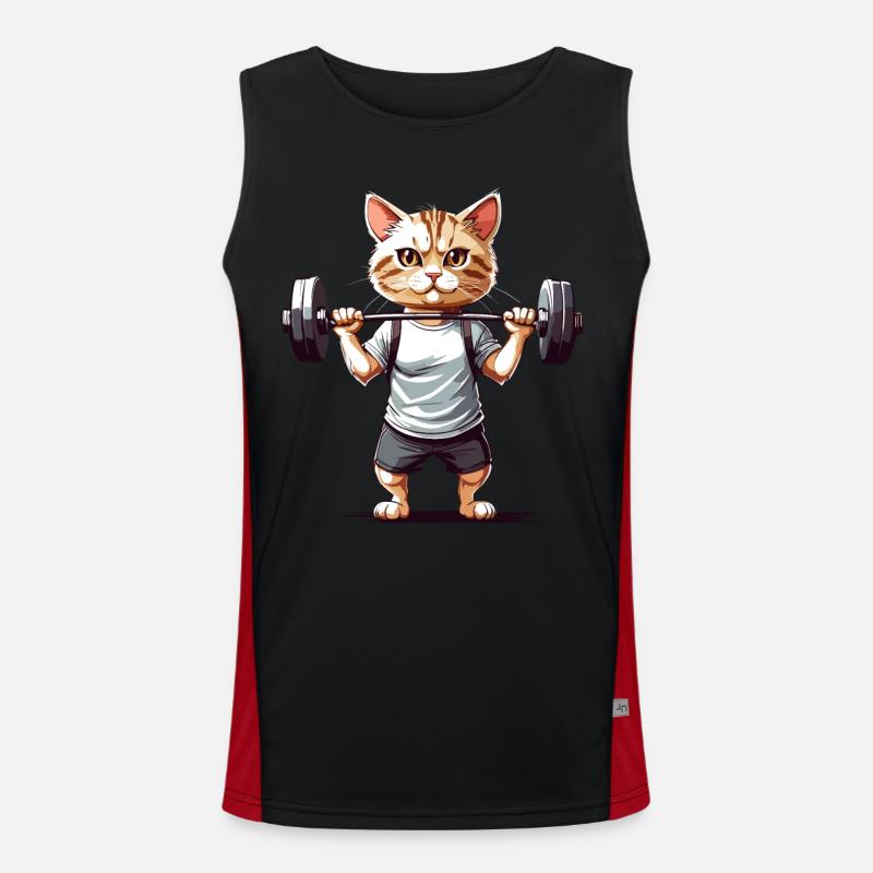 Conception d’humour de gymnase de chat musclé Débardeur respirant contrasté Homme 
