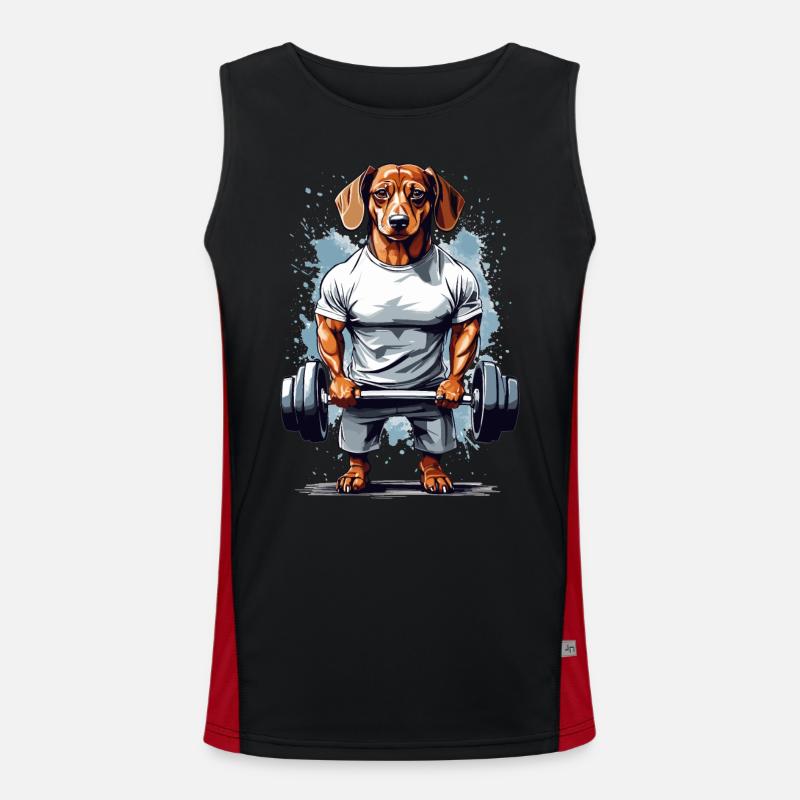 Conception de dynamophilie pour chien teckel de musculation Débardeur respirant contrasté Homme 