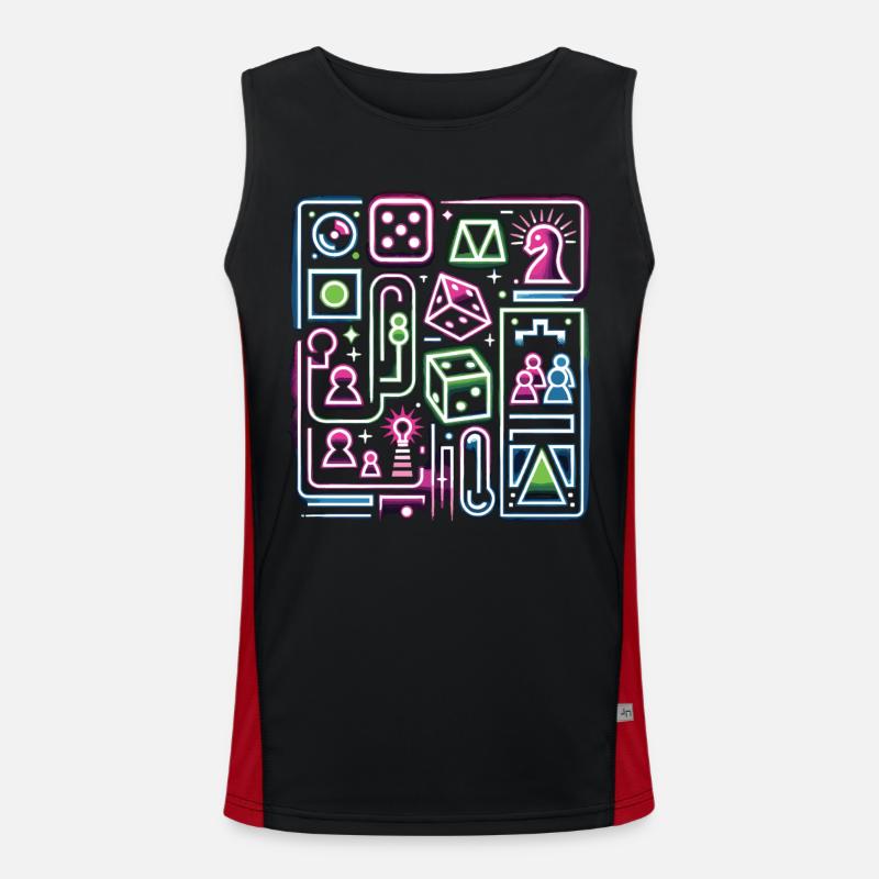 Futuristic Board Games Board Game Shirt Men's Functional Contrast Tank Top 