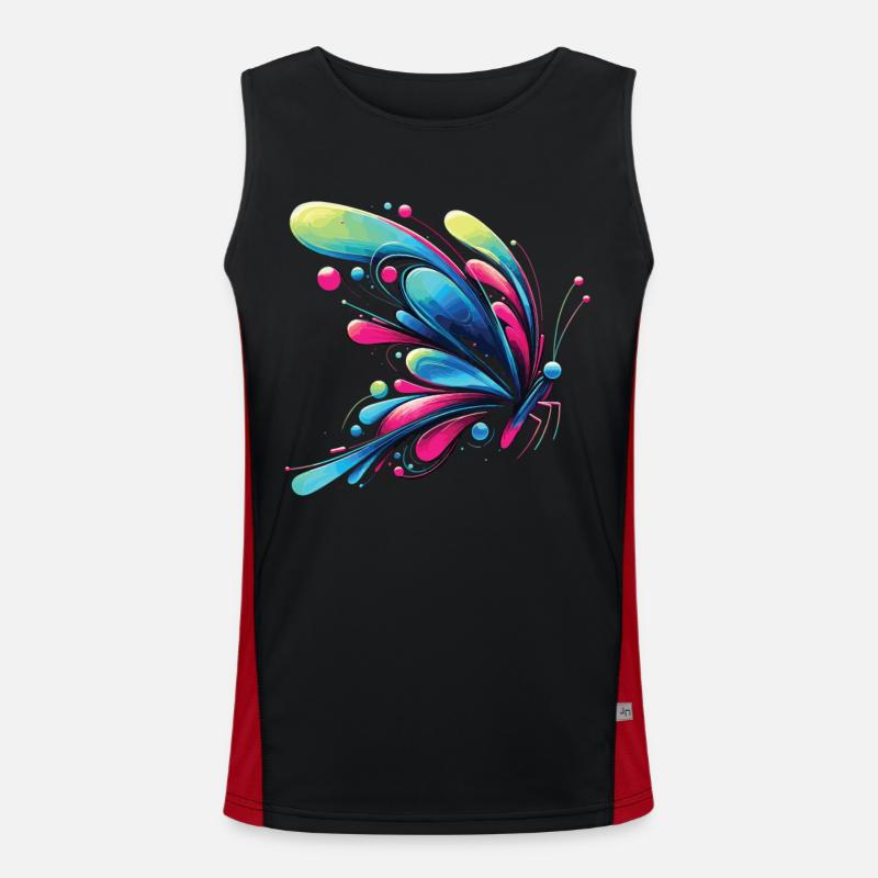Dream Wings: Creative Butterfly Pattern Men's Functional Contrast Tank Top 