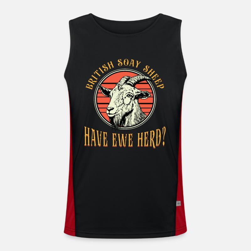 Livestock Breeder British Soay Sheep Have Breeding Funktionelles Kontrast-Tank Top für Männer 