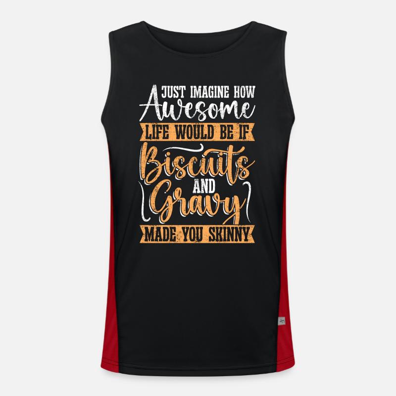 Biscuits And Gravy Just Imagine How Gravy Lover Funktionelles Kontrast-Tank Top für Männer 