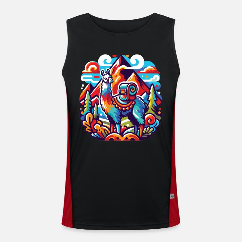 Hiking llama: From summit to summit Men's Functional Contrast Tank Top 