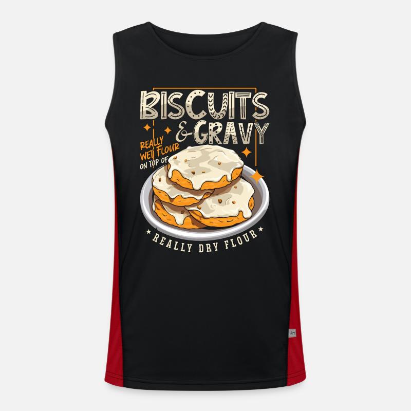 Biscuits & Gravy Really Wet Flour Southern Cooking Funktionelles Kontrast-Tank Top für Männer 