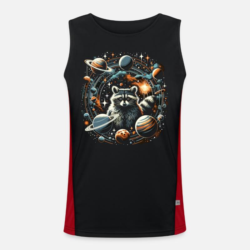 Raccoon in Space: Planetary Explorers Men's Functional Contrast Tank Top 