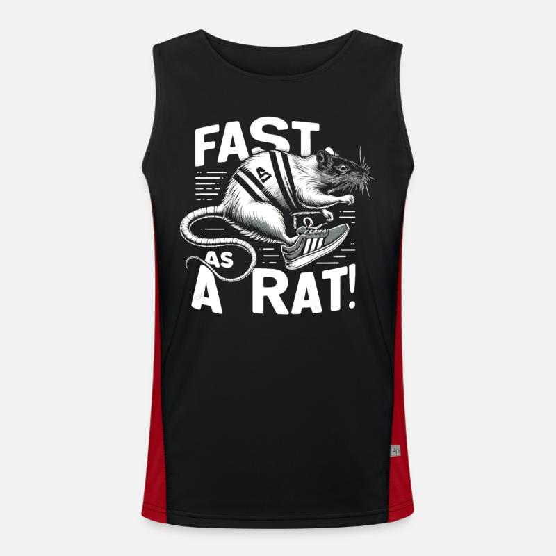 Schnelle Ratte: Laufender Champion Funktionelles Kontrast-Tank Top für Männer 