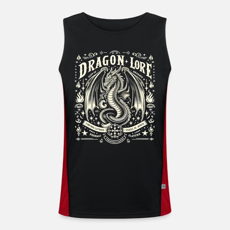 Mythical Fire Dragon - Men's Functional Contrast Tank Top  - black/red