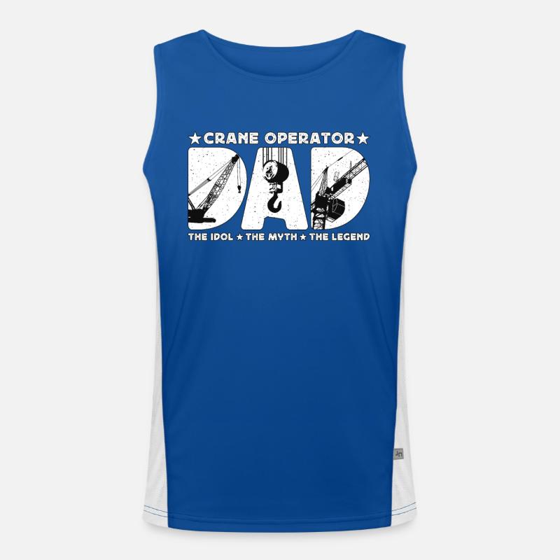 Crane Operator Dad The Idol Construction Vehicle Men's Functional Contrast Tank Top 