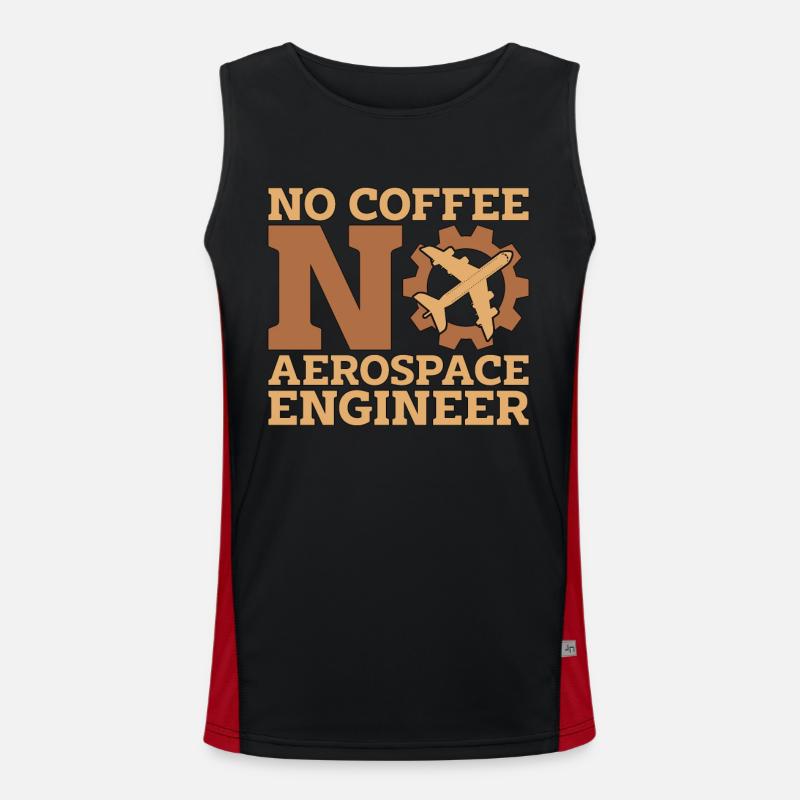 Aerospace Engineer No Coffee Aviation Coffee Lover Funktionelles Kontrast-Tank Top für Männer 