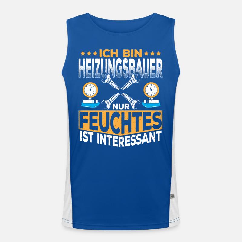 Heizungsbauer Leidenschaft Geschenk Idee Handwerk Funktionelles Kontrast-Tank Top für Männer 