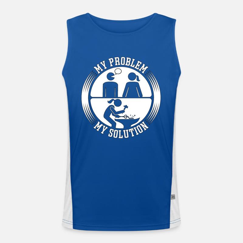 Blacksmithing My Problem My Pictogram Mom Forging Funktionelles Kontrast-Tank Top für Männer 