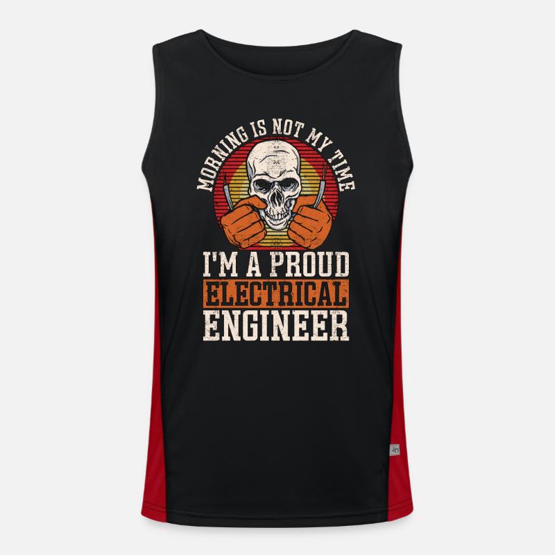 Electrical Engineer Morning Is Not My Engineering Men's Functional Contrast Tank Top 