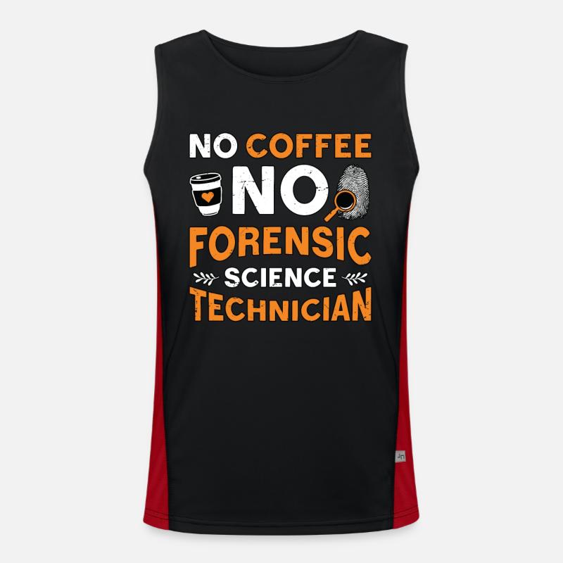 Forensic Science No Coffee Scientist Coffee Lover Funktionelles Kontrast-Tank Top für Männer 