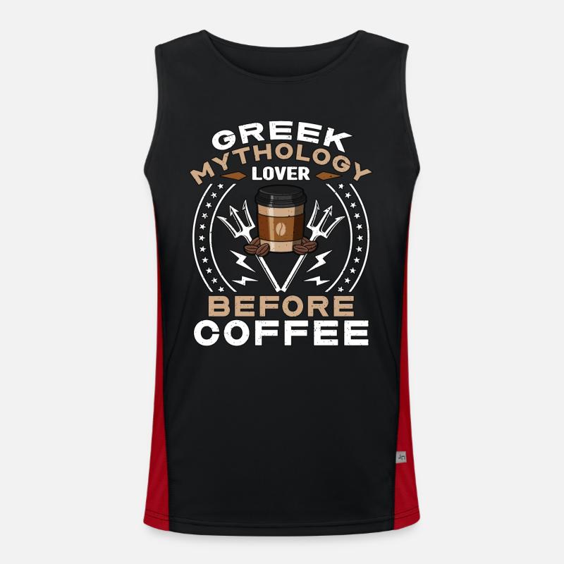 Greek Mythology Lover Before Ancient Coffee Lover Funktionelles Kontrast-Tank Top für Männer 