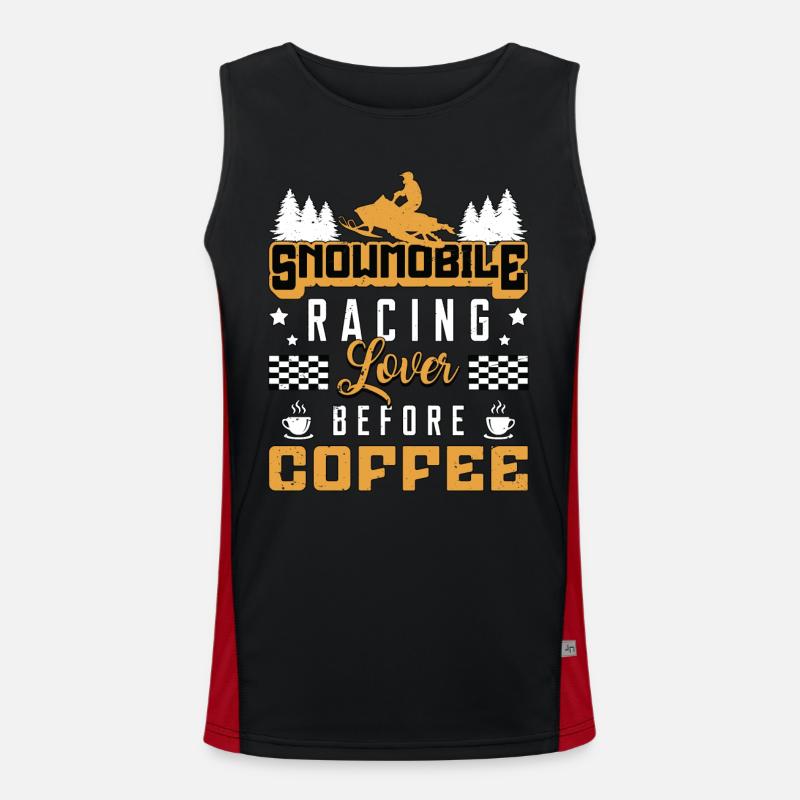 Snowmobile Racing Lover Before Snow Coffee Lover Funktionelles Kontrast-Tank Top für Männer 