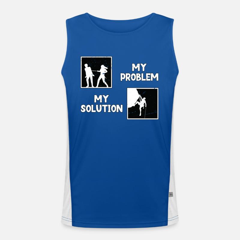 Rock Climber My Problem My Solution Pictogram Dad Funktionelles Kontrast-Tank Top für Männer 