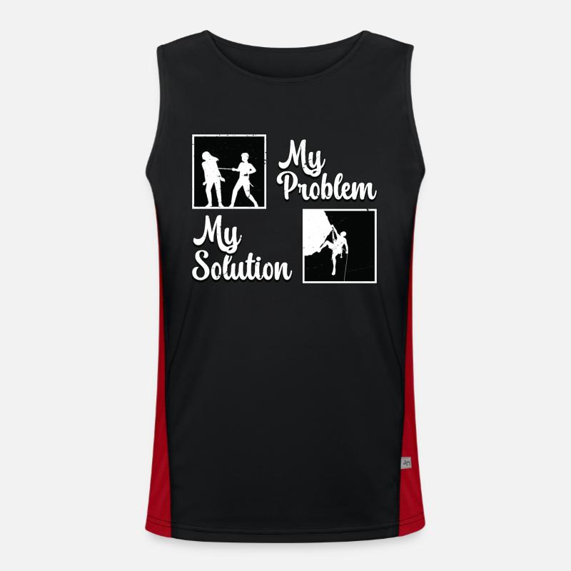 Rock Climber My Problem My Solution Pictogram Mom Funktionelles Kontrast-Tank Top für Männer 