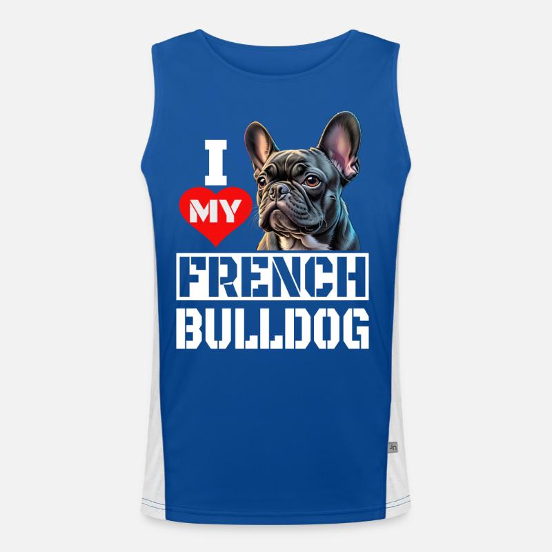 J’adore mon bouledogue français Débardeur respirant contrasté Homme 