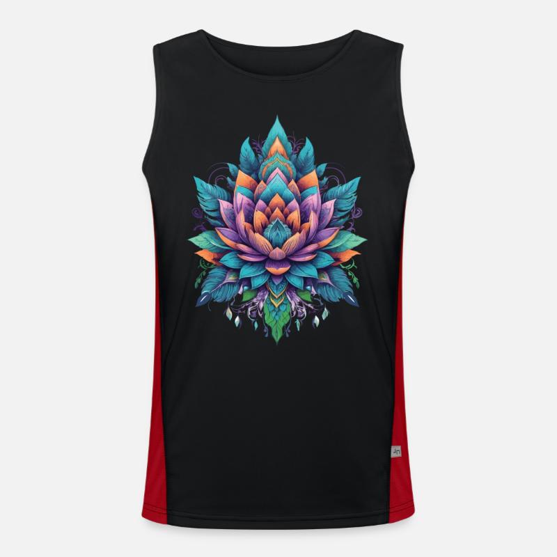 Conception esthétique spirituelle de Mandala Lotus Débardeur respirant contrasté Homme 