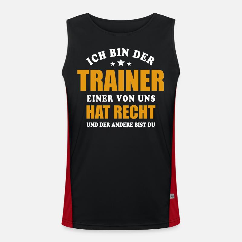 Ich bin der Trainer - einer von uns hat Recht Funktionelles Kontrast-Tank Top für Männer 