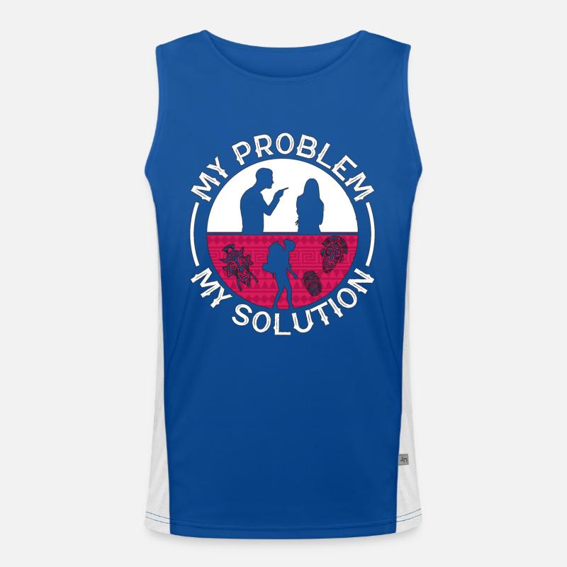 Anthropology My Problem My Solution Pictogram Mom Funktionelles Kontrast-Tank Top für Männer 