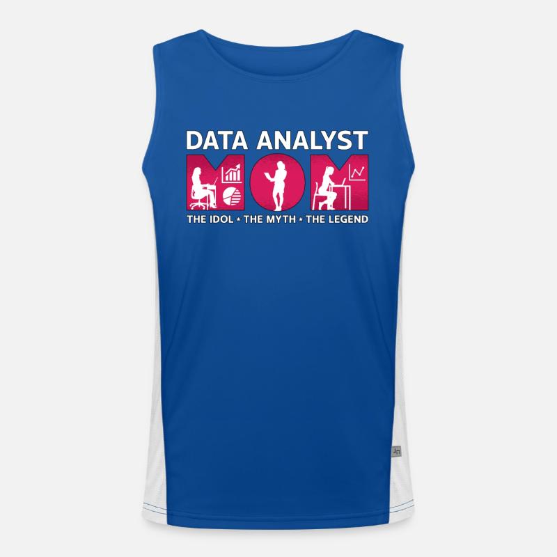 Data Analyst Mom The Idol The Myth The Programmer Funktionelles Kontrast-Tank Top für Männer 