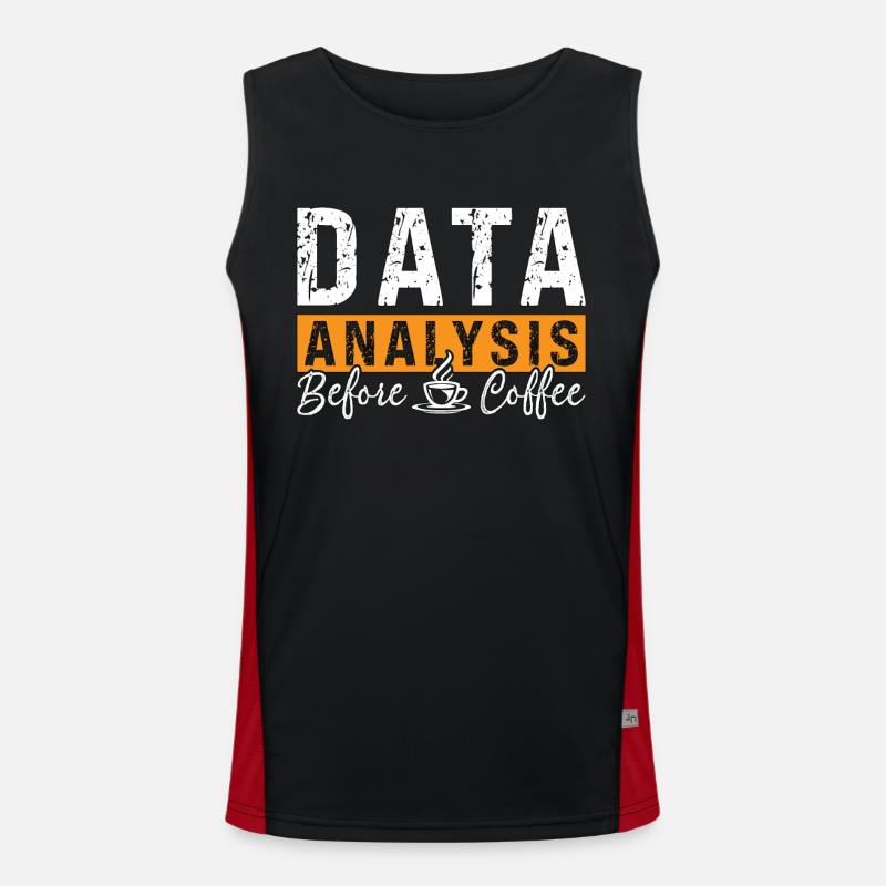 Data Analysis Before Coffee Analyst Coffee Lover Funktionelles Kontrast-Tank Top für Männer 