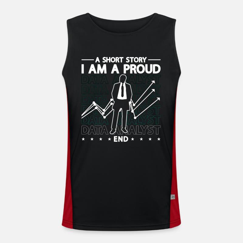 Data Analyst A Short Story I Am A Proud Programmer Funktionelles Kontrast-Tank Top für Männer 