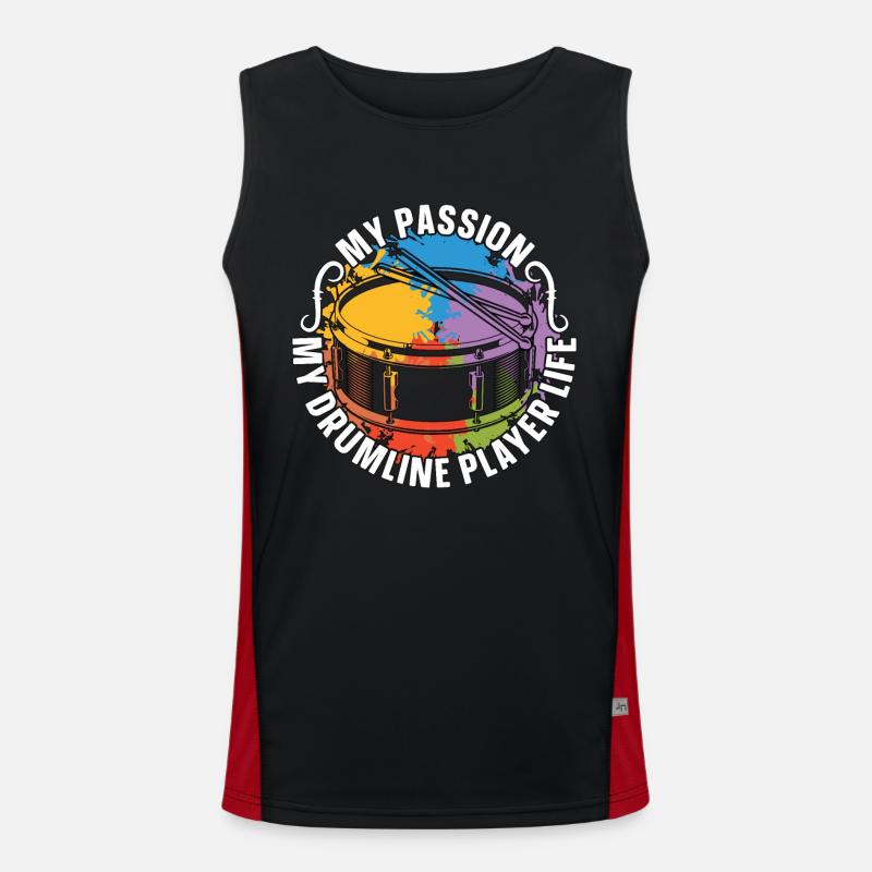 Drumline Player My Passion My Drumline Drummer Funktionelles Kontrast-Tank Top für Männer 