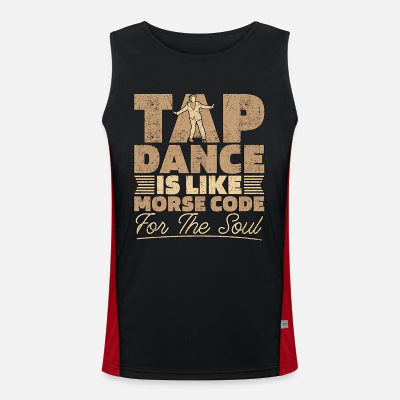 Tap Dance Is Like Morse Code Dancing Tap Dancer Men's Functional Contrast Tank Top 